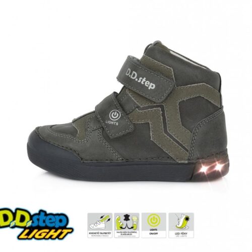 DDstep kožené topánky Led grey 068 577