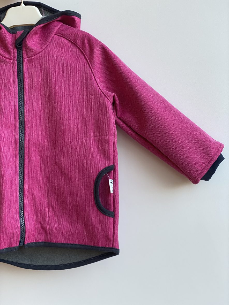 Detská Softshellová bunda ružová rybia kosť