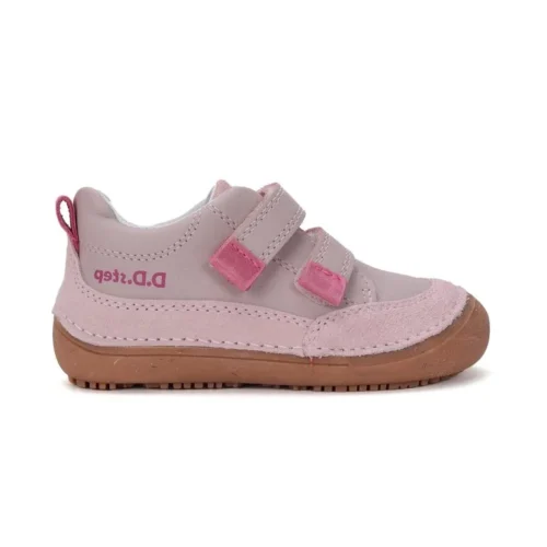 DDstep kožené topánky Barefoot pink S063 51483CM