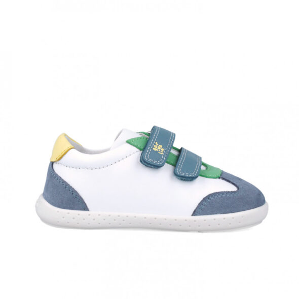 Garvalín barefoot kožené topánky 252331-A472 Blanco/Indigo