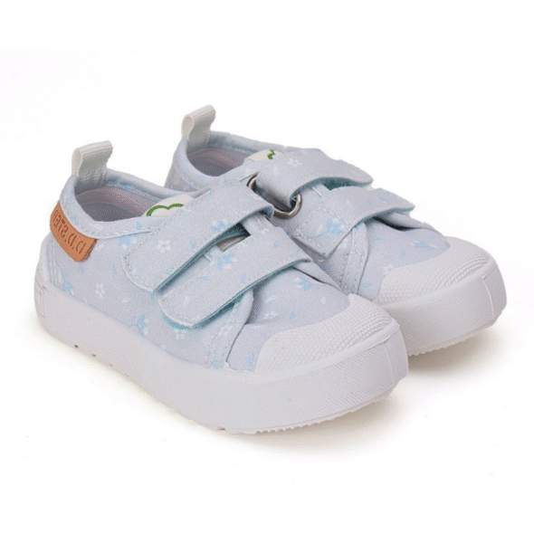 DDstep detské plátenky bledo modré Kvietky 096-51514A