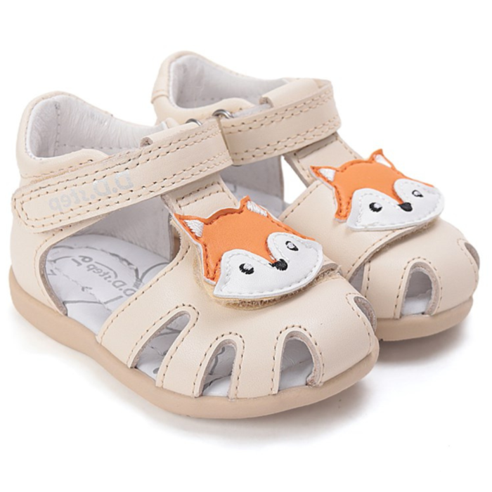DDstep kožené sandále cream G075-61516F